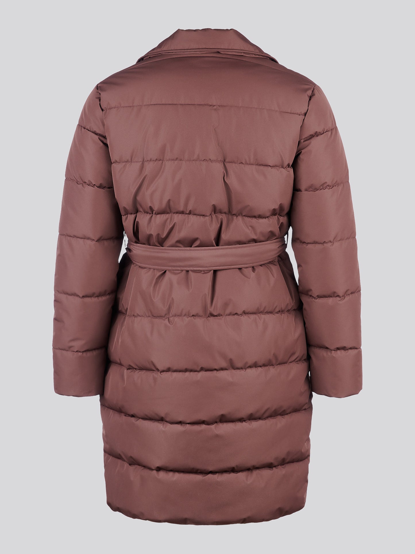 Womens Puffer Trench Coat in Puce