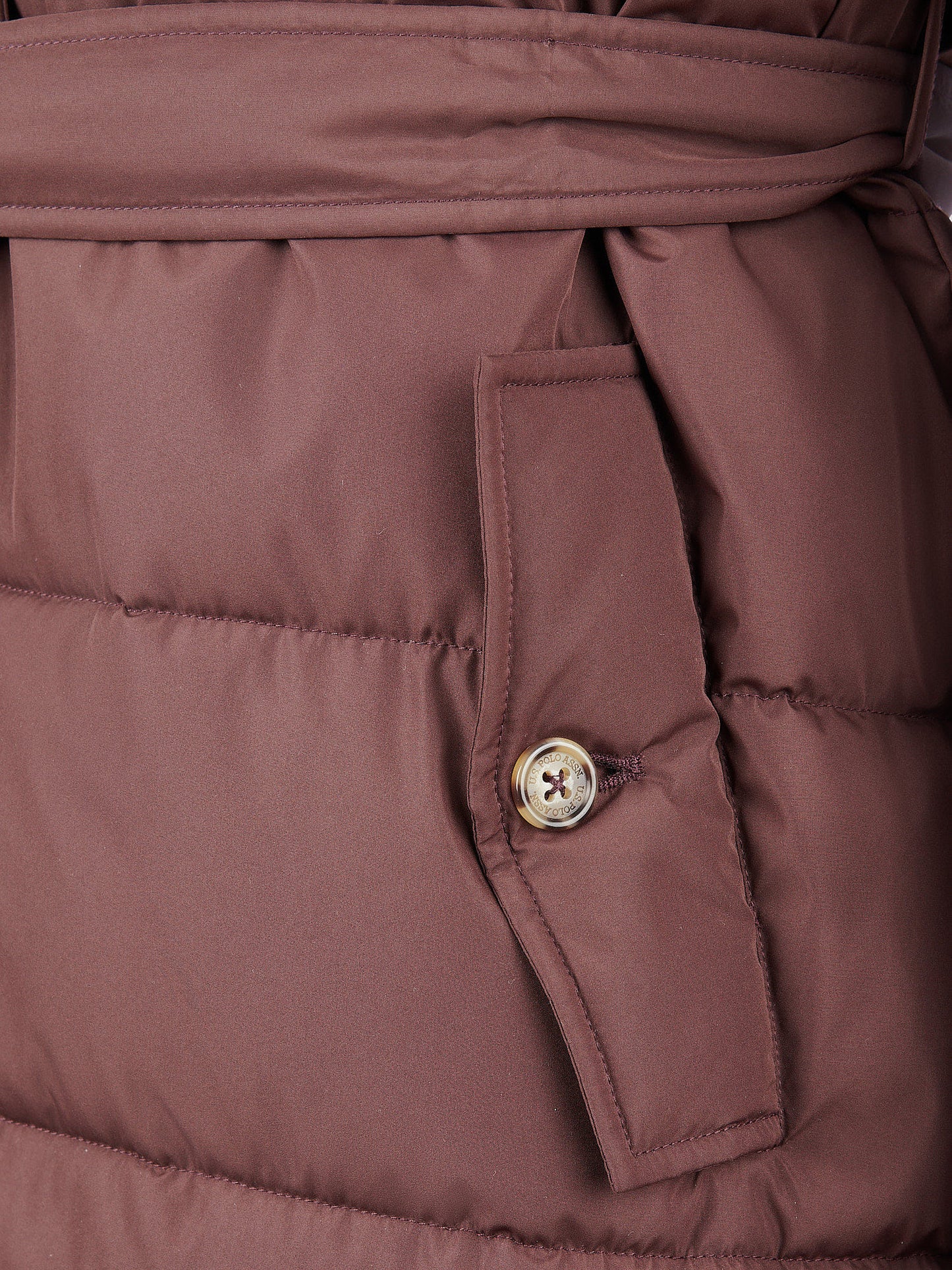 Womens Puffer Trench Coat in Puce