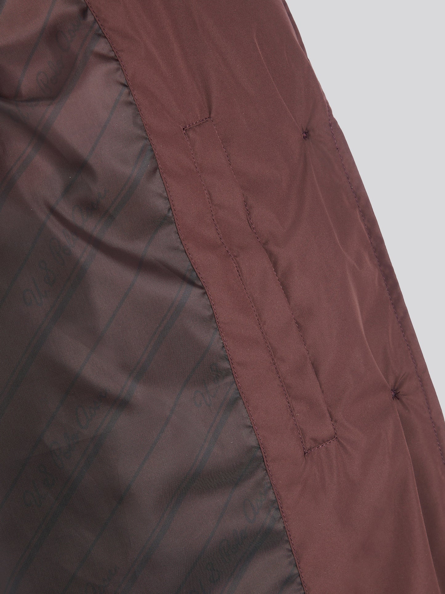 Womens Puffer Trench Coat in Puce