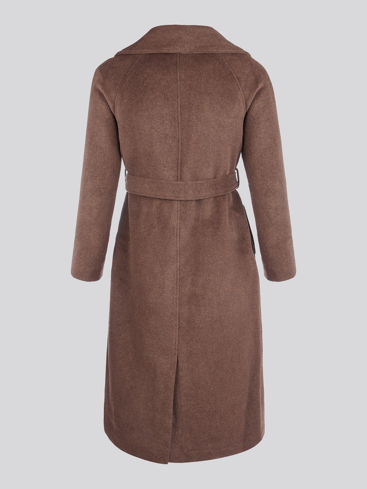 Womens Wool Blend Wrap Belted Coat in Puce