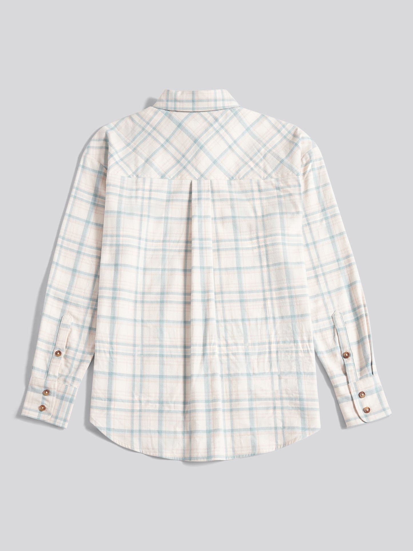 Womens Herringbone Check Pocketed Shirt in Natural