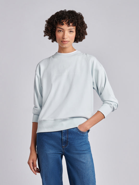 Womens Arc Graphic Crew Sweat in Ballad Blue