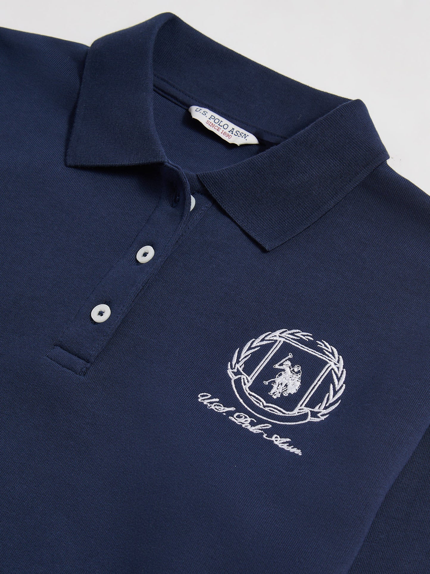 Womens Wreath Graphic Tipped Rugby Sweat in Navy Iris