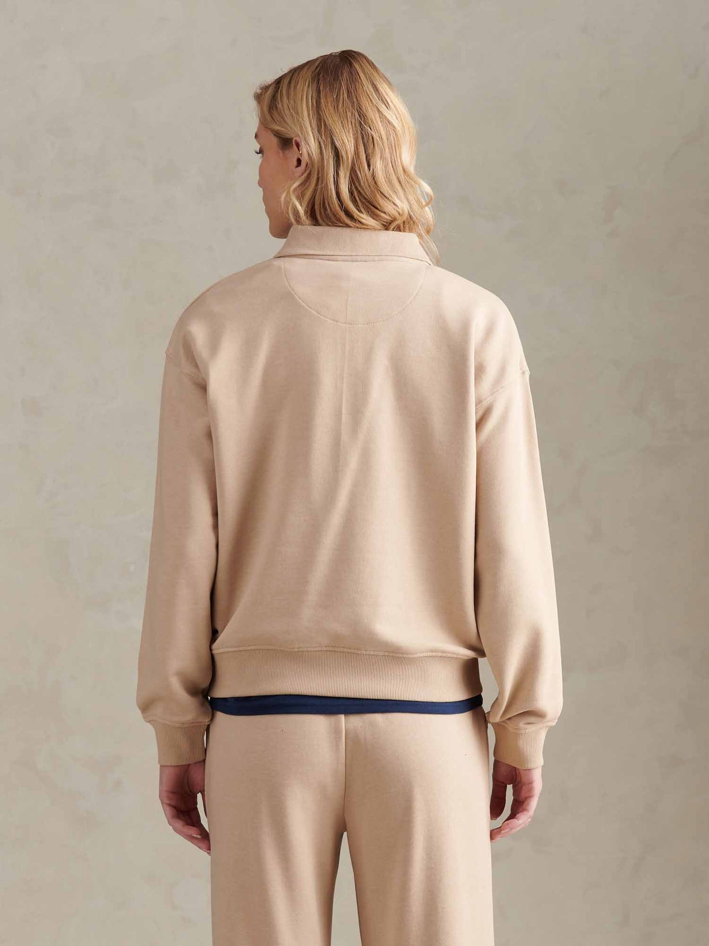 Womens Wreath Graphic Tipped Rugby Sweat in Natural