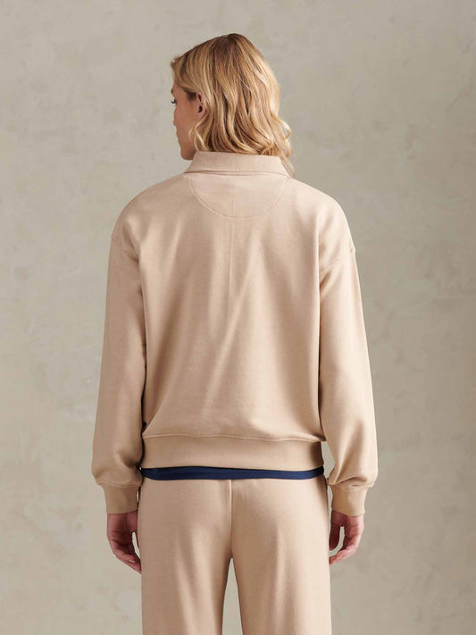 Womens Wreath Graphic Tipped Rugby Sweat in Natural