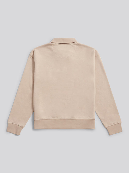 Womens Wreath Graphic Tipped Rugby Sweat in Natural