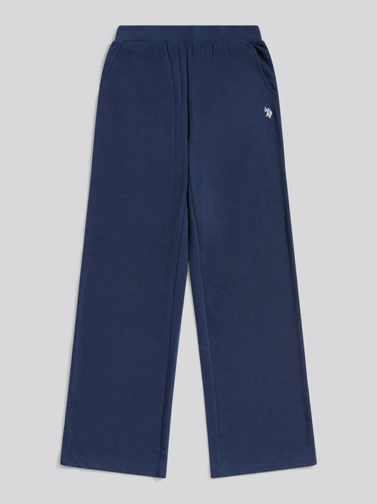 Womens Wide Leg Tipped Joggers in Navy Iris