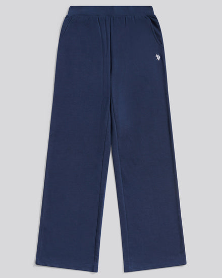 Womens Wide Leg Tipped Joggers in Navy Iris