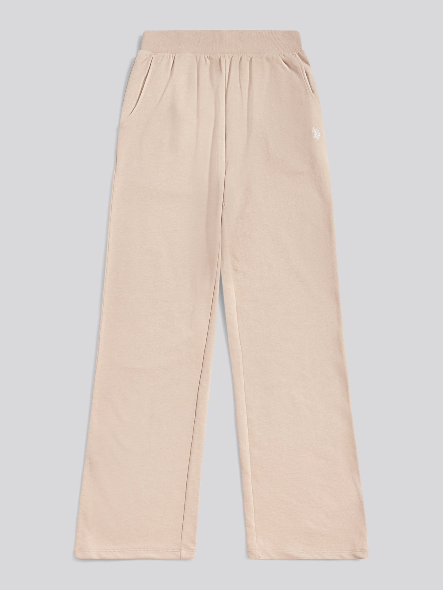 Womens Wide Leg Tipped Joggers in Natural