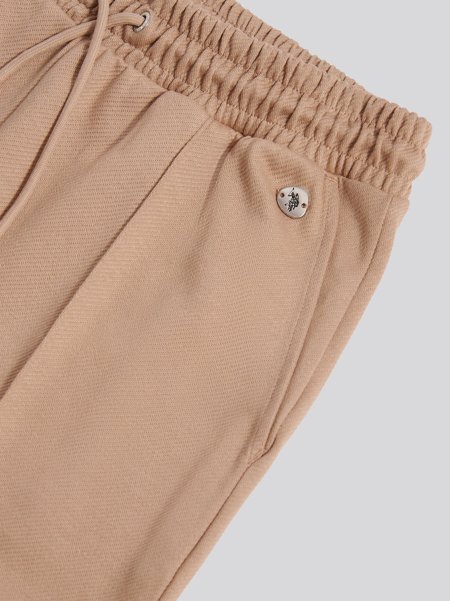 Womens Twill Texture Wide Leg Jogger in Natural