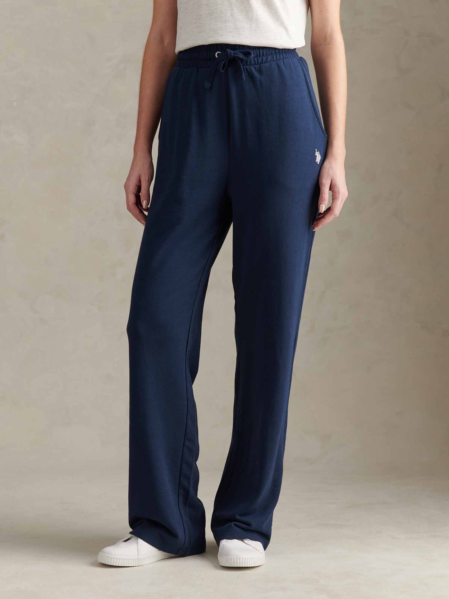Womens Double Horsemen Wide Leg Jogger in Navy Iris