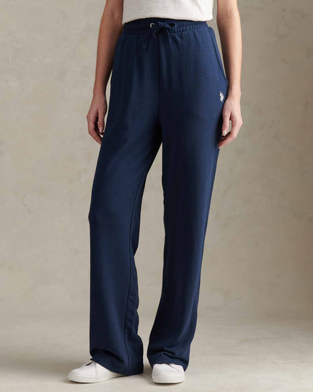 Womens Double Horsemen Wide Leg Jogger in Navy Iris