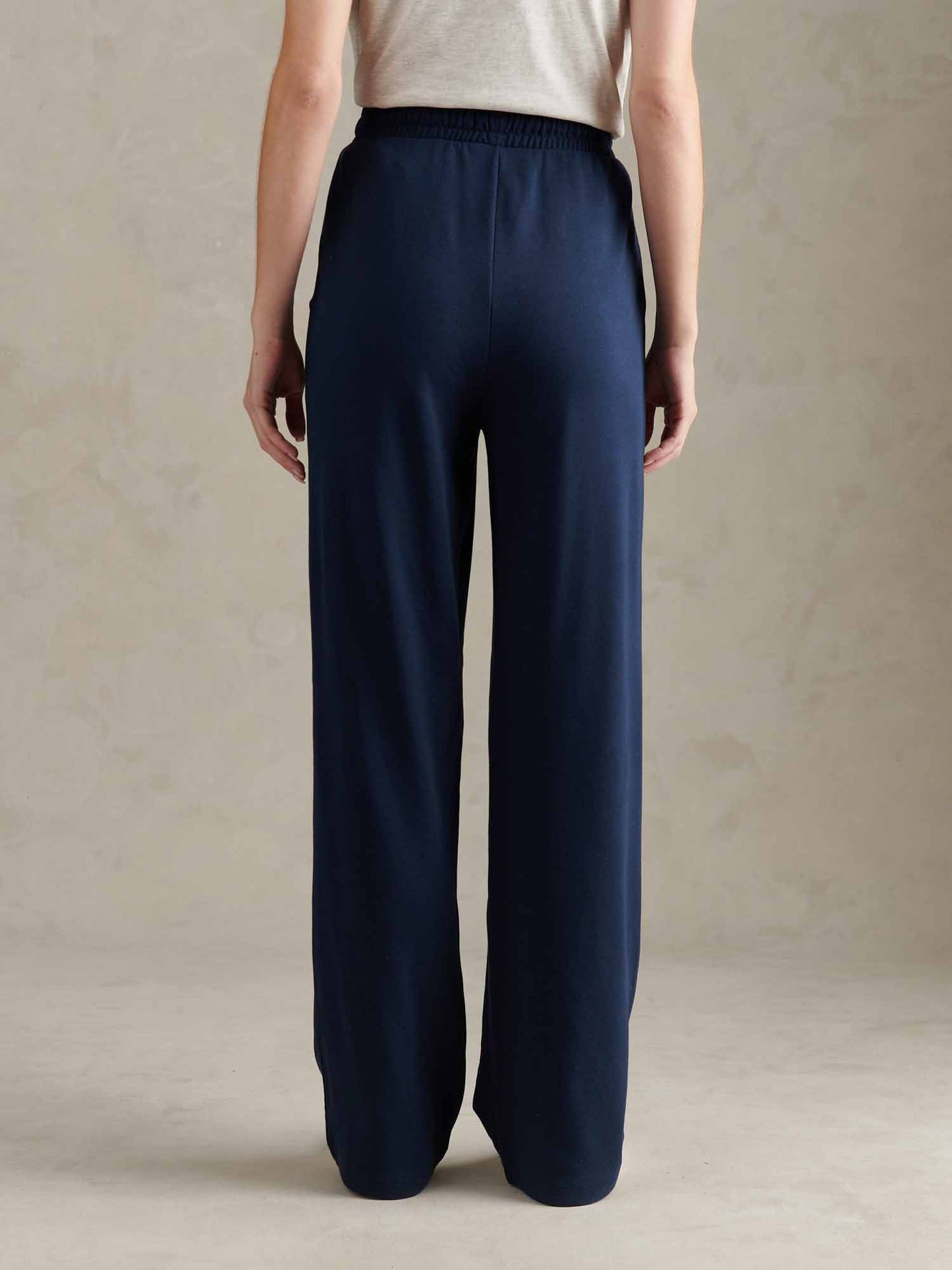 Womens Double Horsemen Wide Leg Jogger in Navy Iris