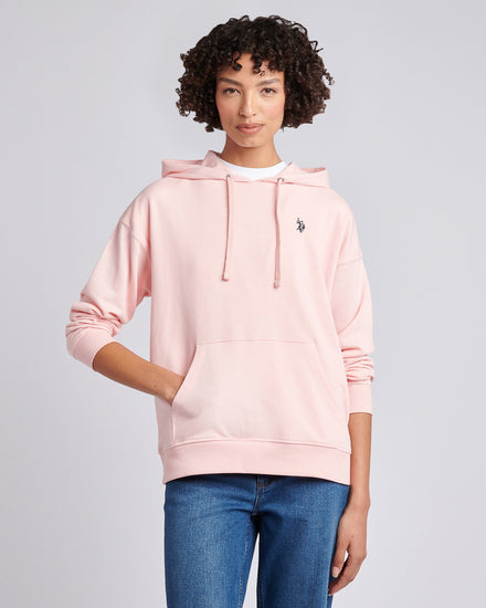 Womens Double Horsemen Hoodie in Crystal Rose