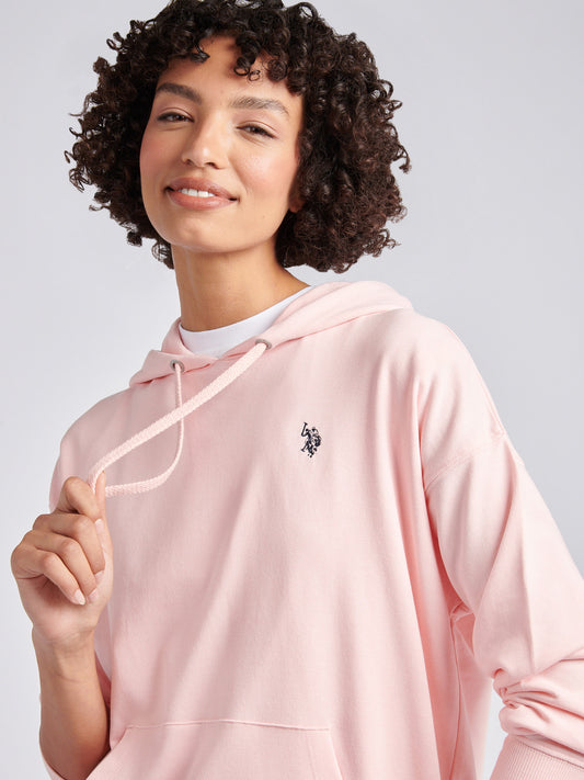 Womens Double Horsemen Hoodie in Crystal Rose