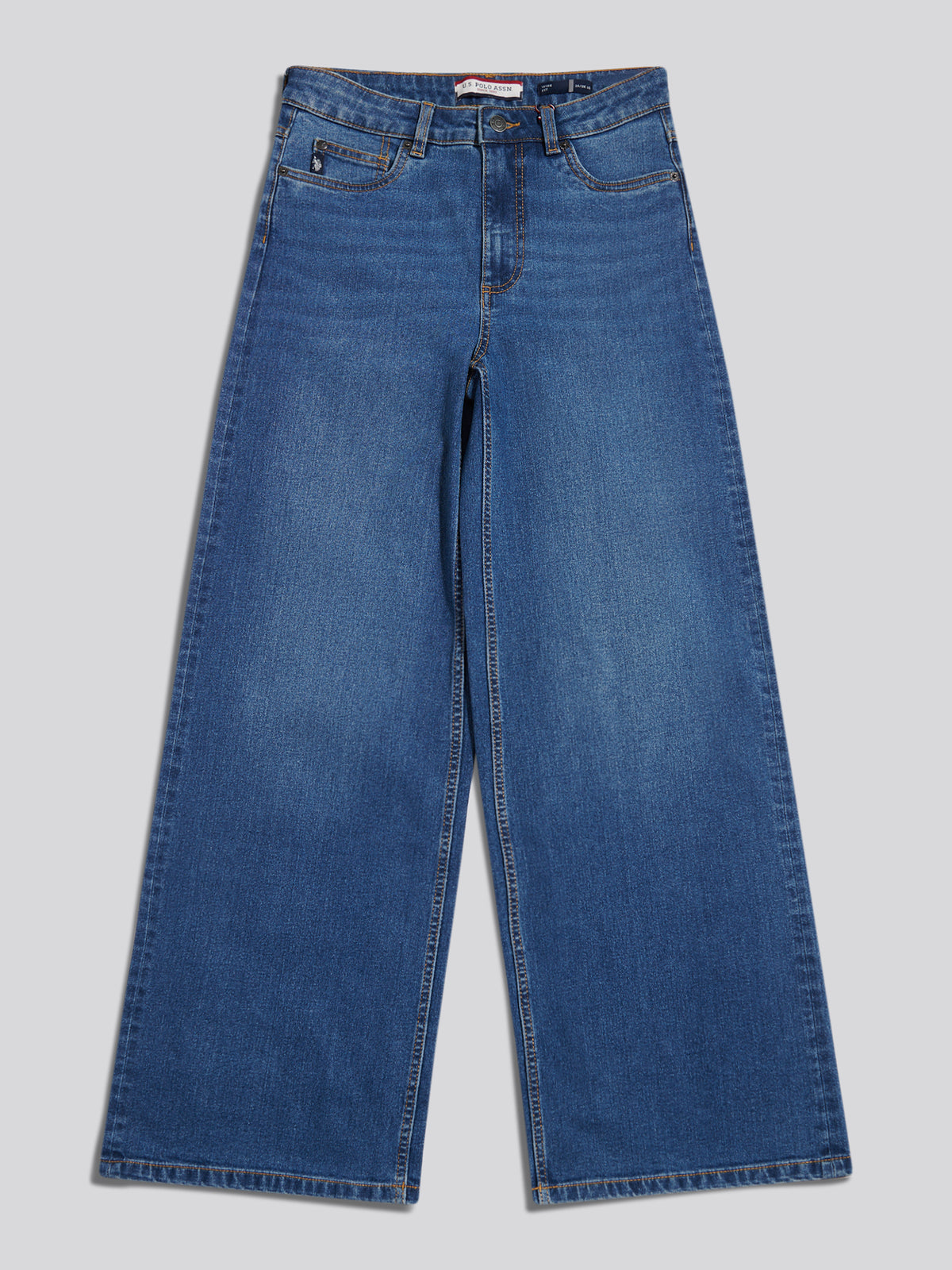 Womens Wide Fit Jean Mid Blue Wash