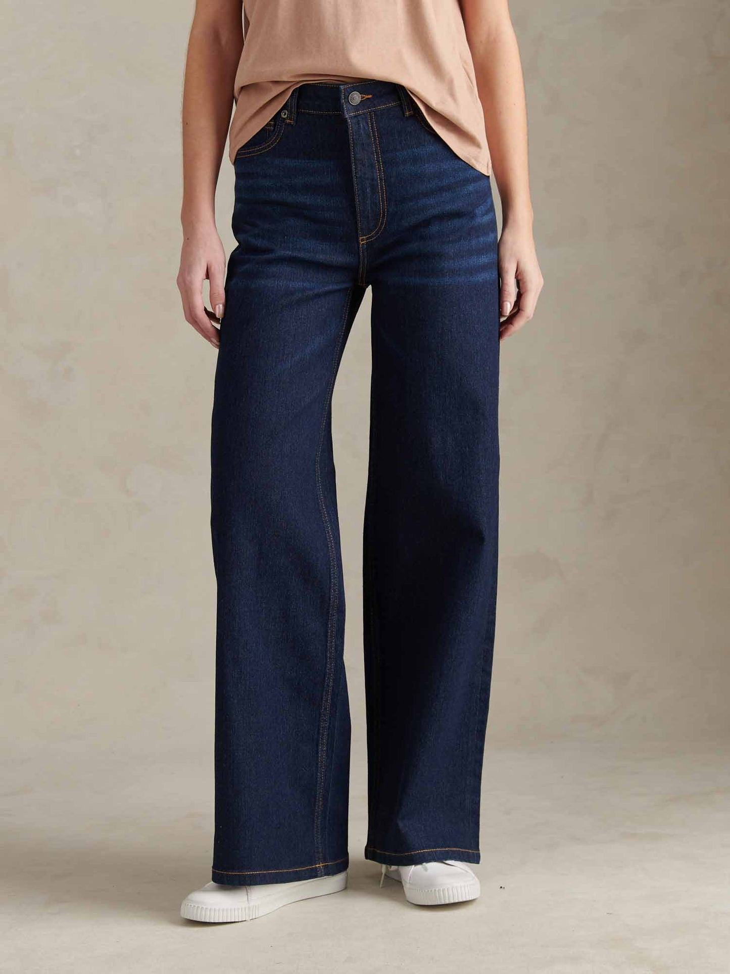 Womens Wide Fit Jean Dark Indigo Wash