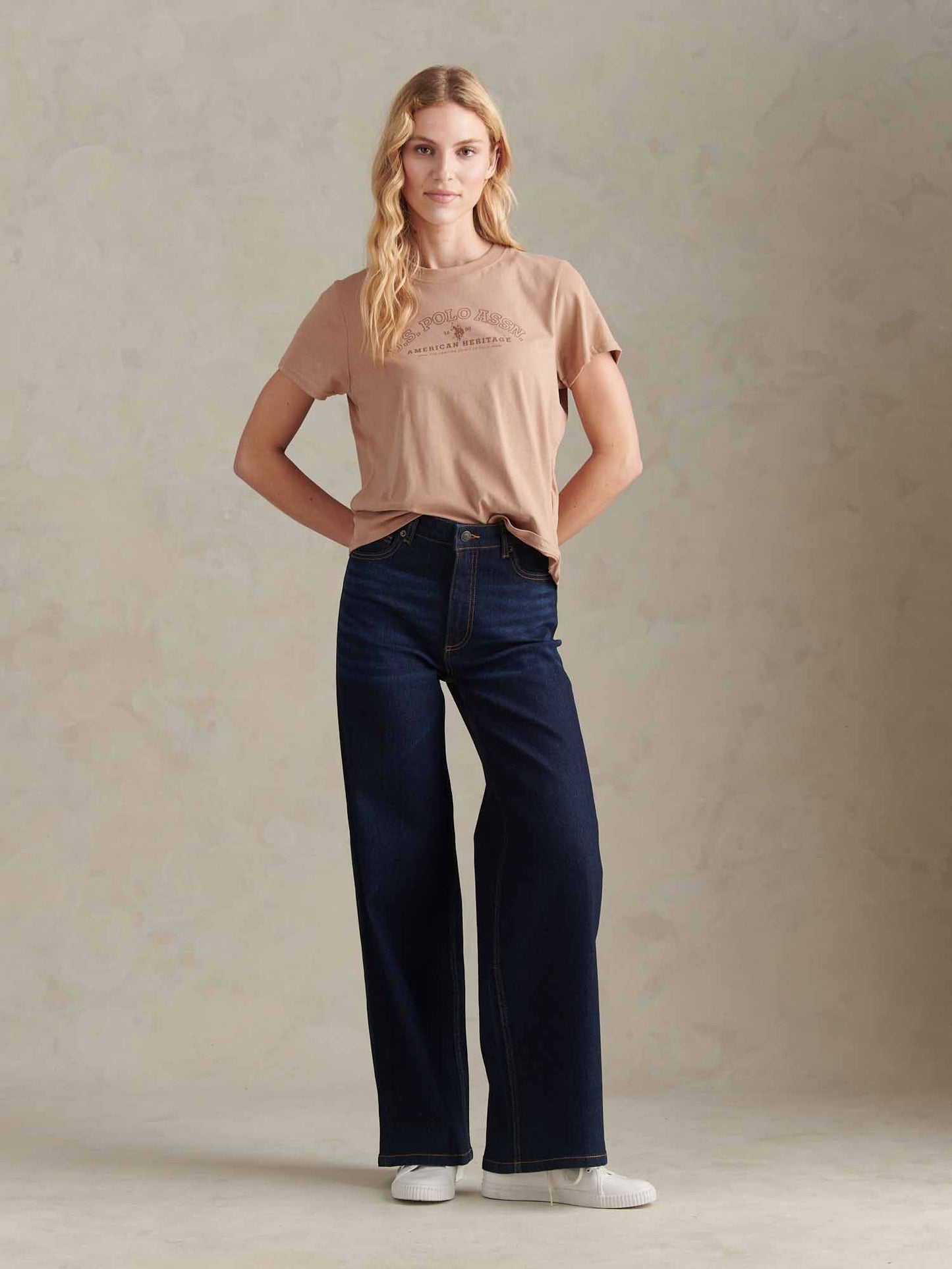 Womens Wide Fit Jean Dark Indigo Wash
