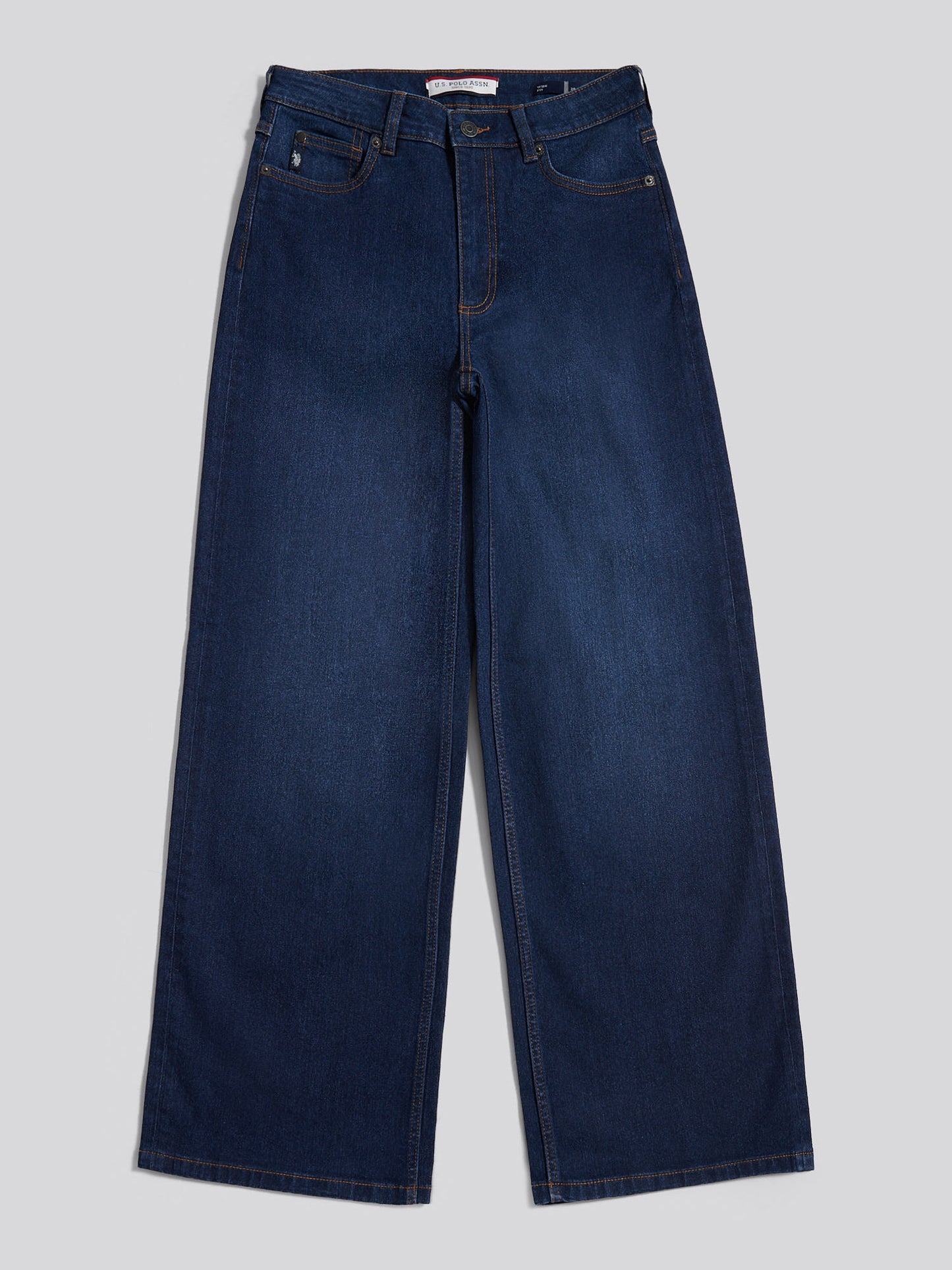 Womens Wide Fit Jean in Dark Blue Wash