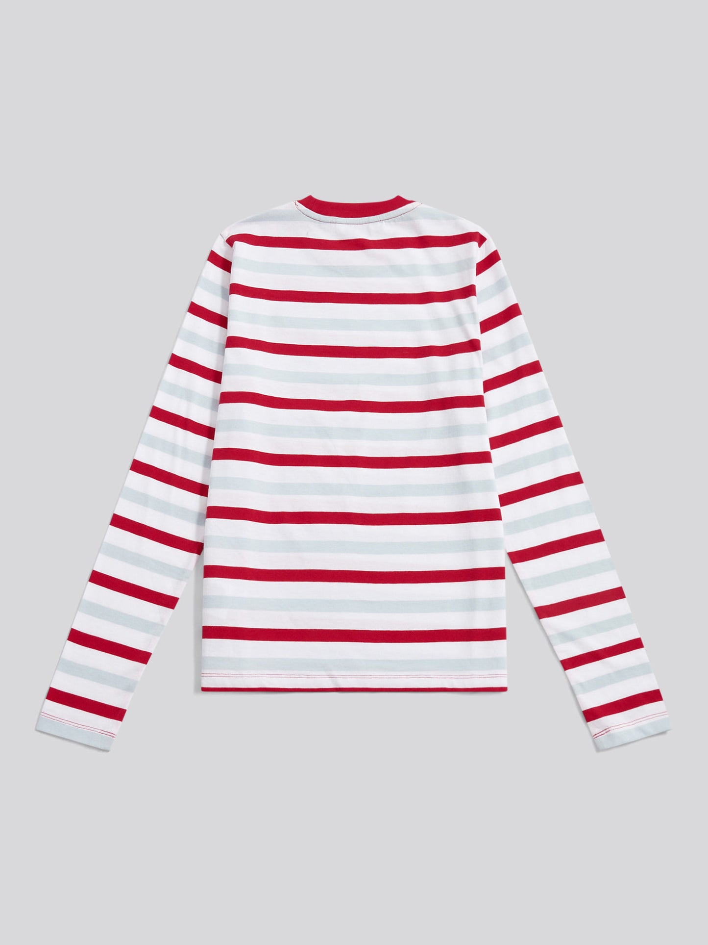 Womens Two Colour Stripe Long Sleeve T-Shirt in Jalapeno Red