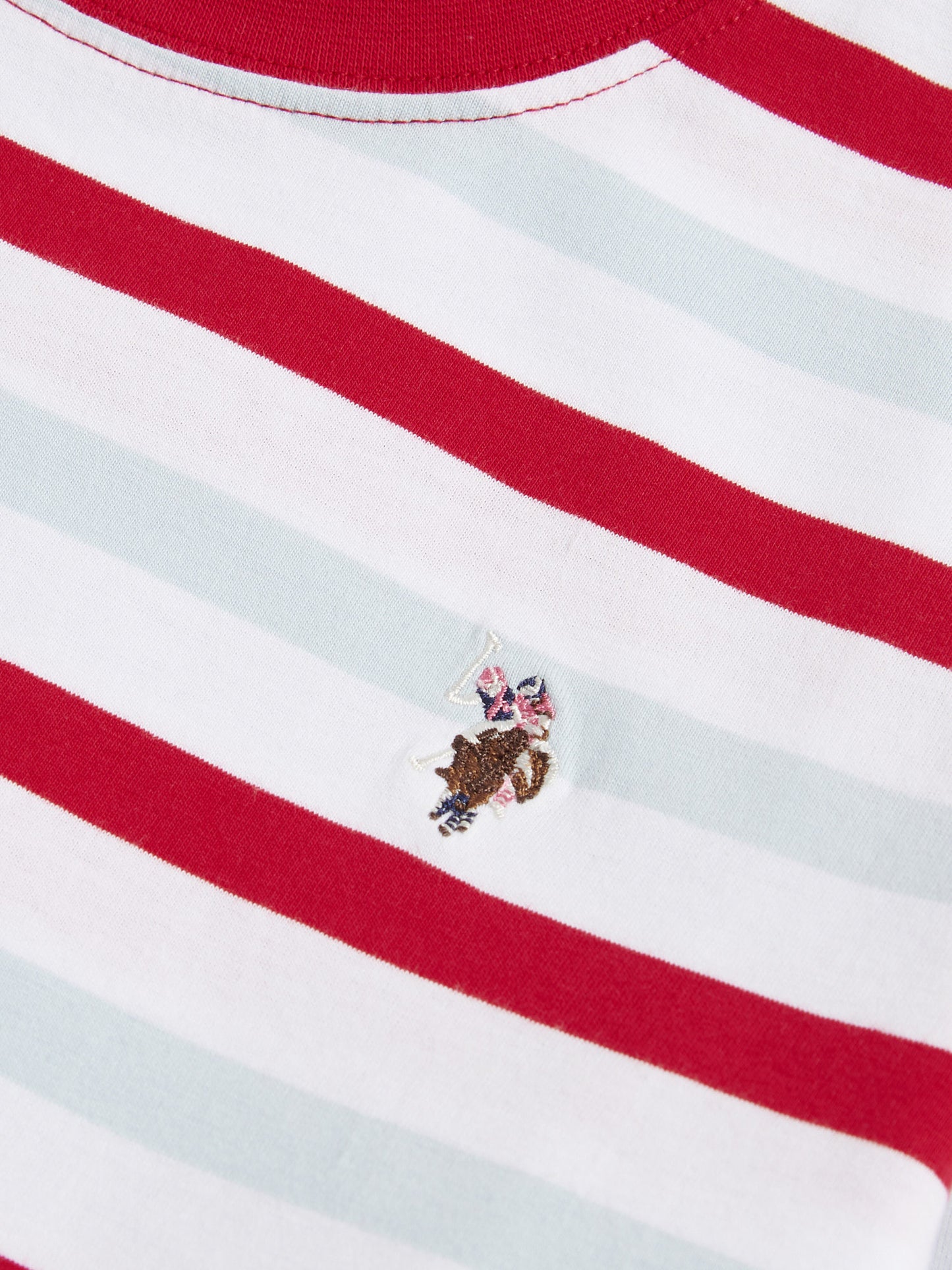 Womens Two Colour Stripe Long Sleeve T-Shirt in Jalapeno Red