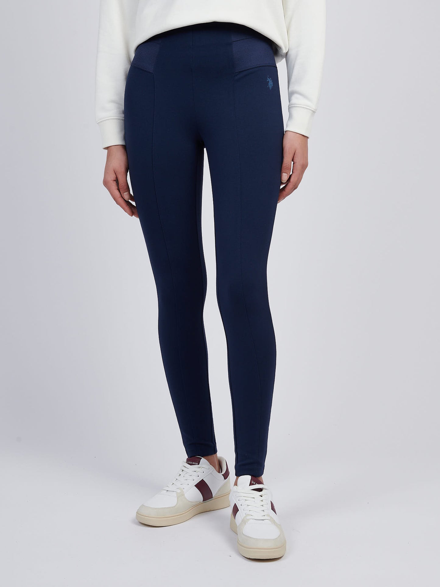 Womens Tonal Elastic Waistband Legging in Navy Iris