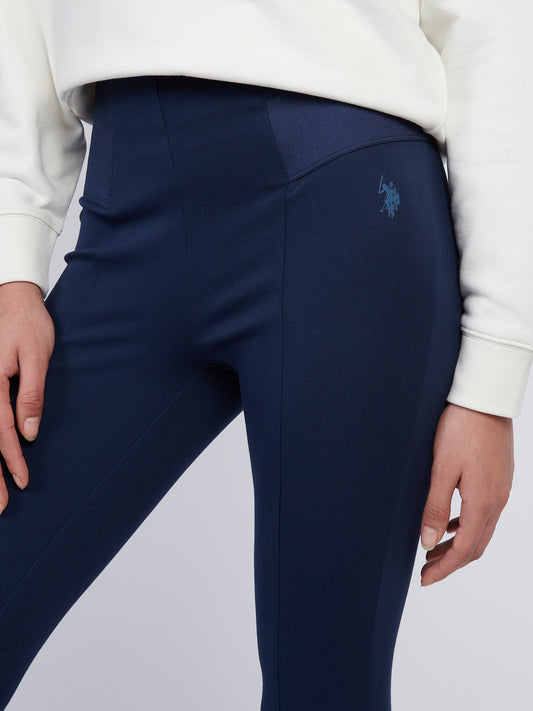 Womens Tonal Elastic Waistband Legging in Navy Iris