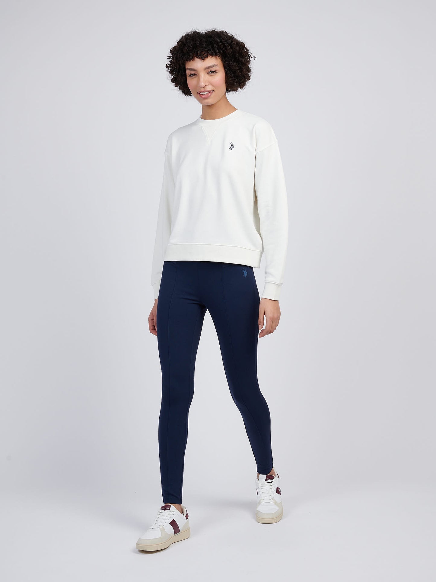 Womens Tonal Elastic Waistband Legging in Navy Iris