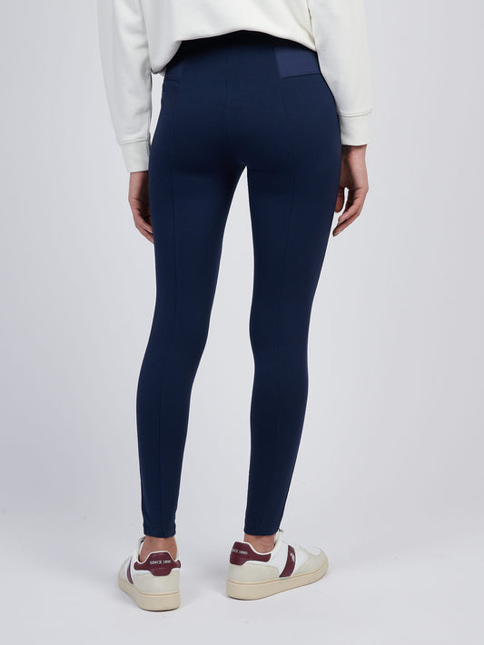Womens Tonal Elastic Waistband Legging in Navy Iris