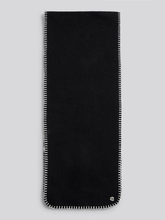 Womens Hanging Whipstitch Scarf in Black