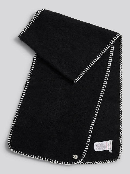 Womens Hanging Whipstitch Scarf in Black