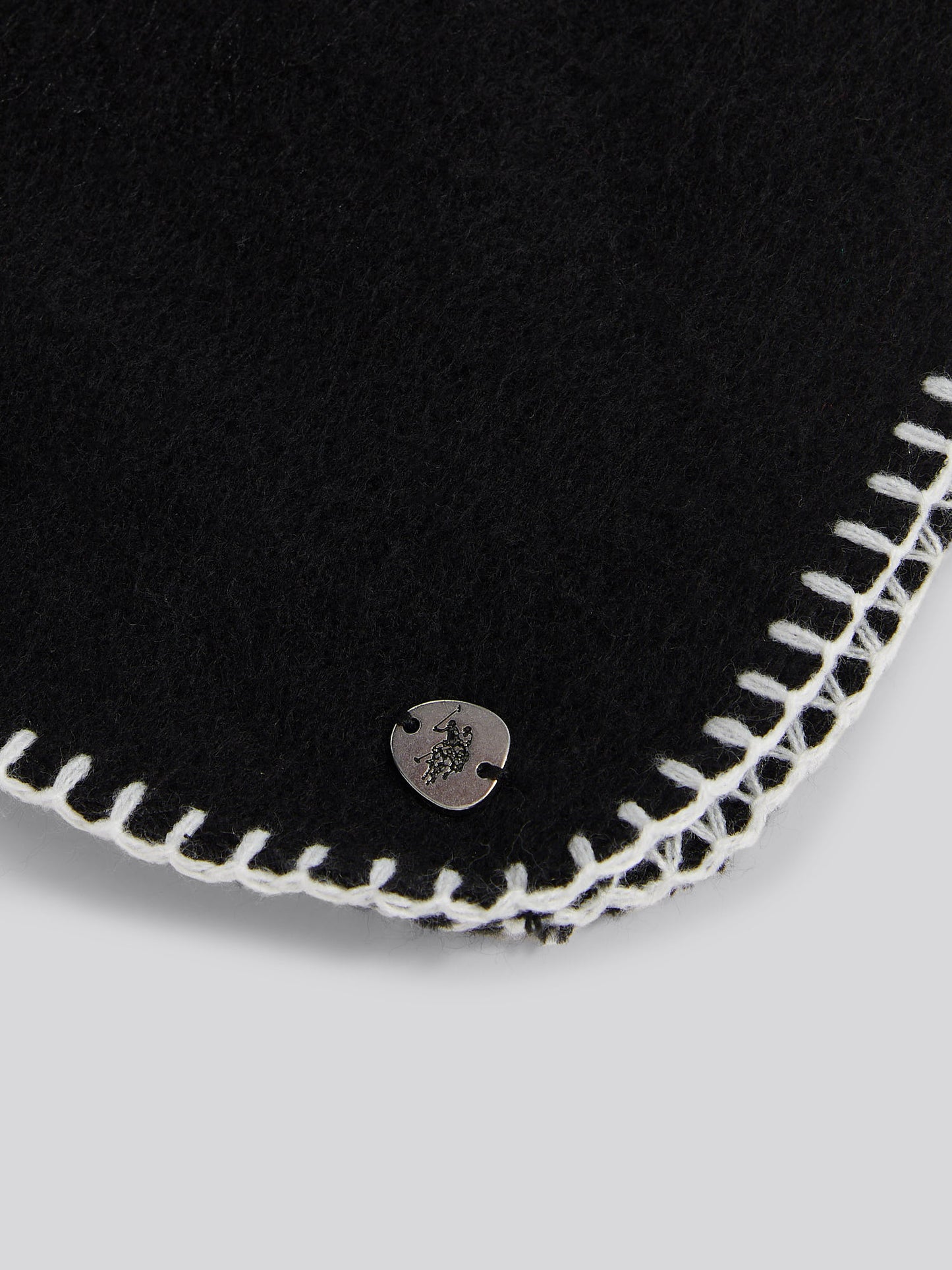 Womens Hanging Whipstitch Scarf in Black