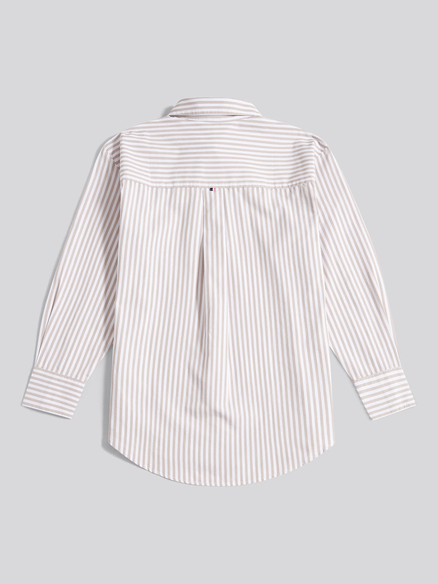 Womens Cotton Poplin Loose Fit Stripe Shirt in Atmosphere