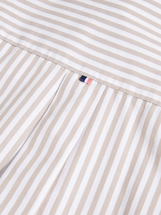 Womens Cotton Poplin Loose Fit Stripe Shirt in Atmosphere