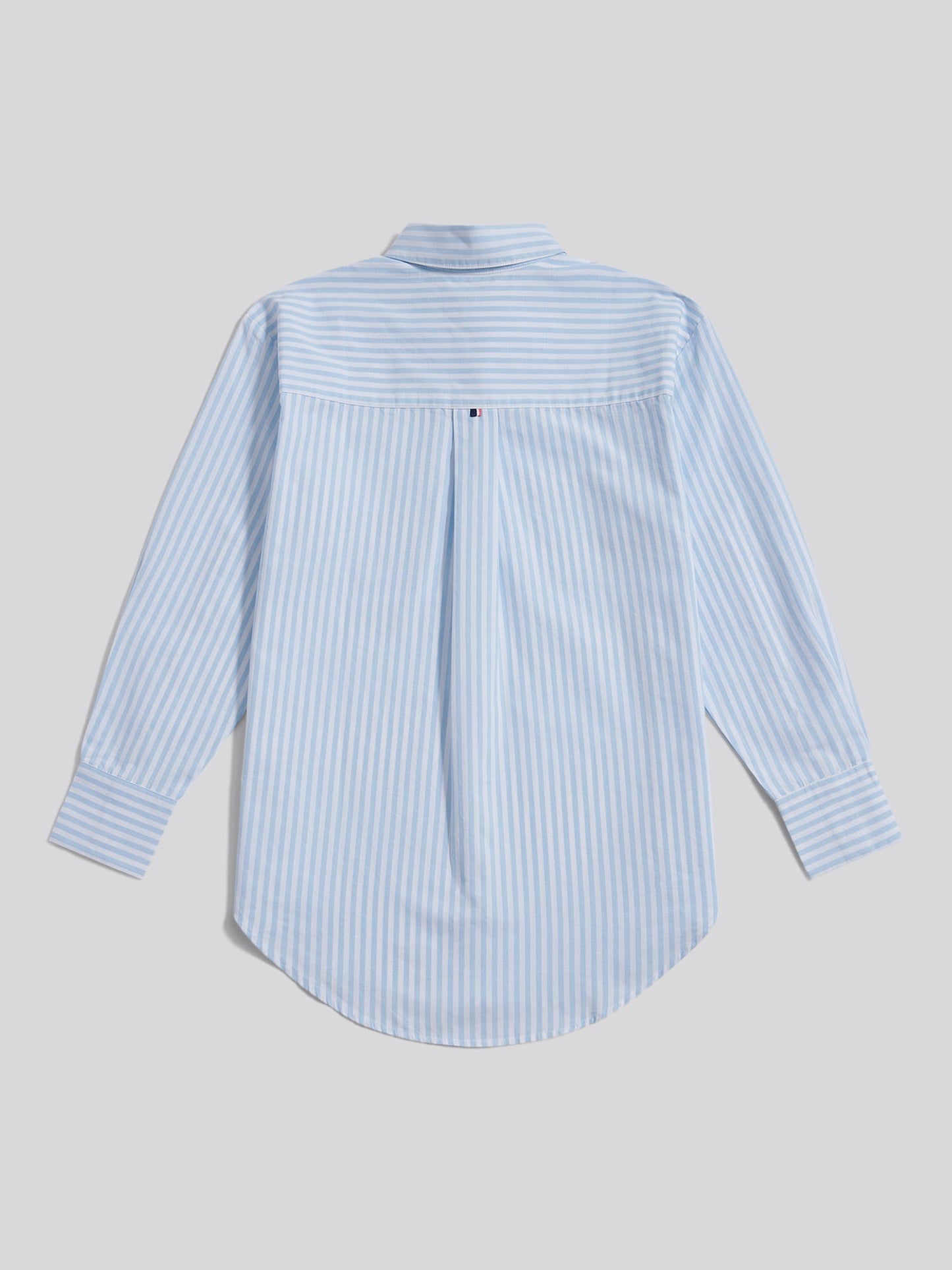 Womens Cotton Poplin Loose Fit Stripe Shirt in Windsurfer