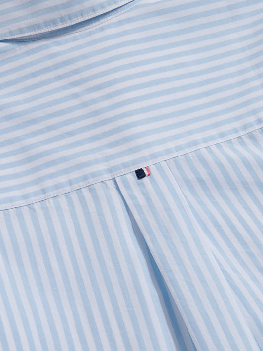 Womens Cotton Poplin Loose Fit Stripe Shirt in Windsurfer