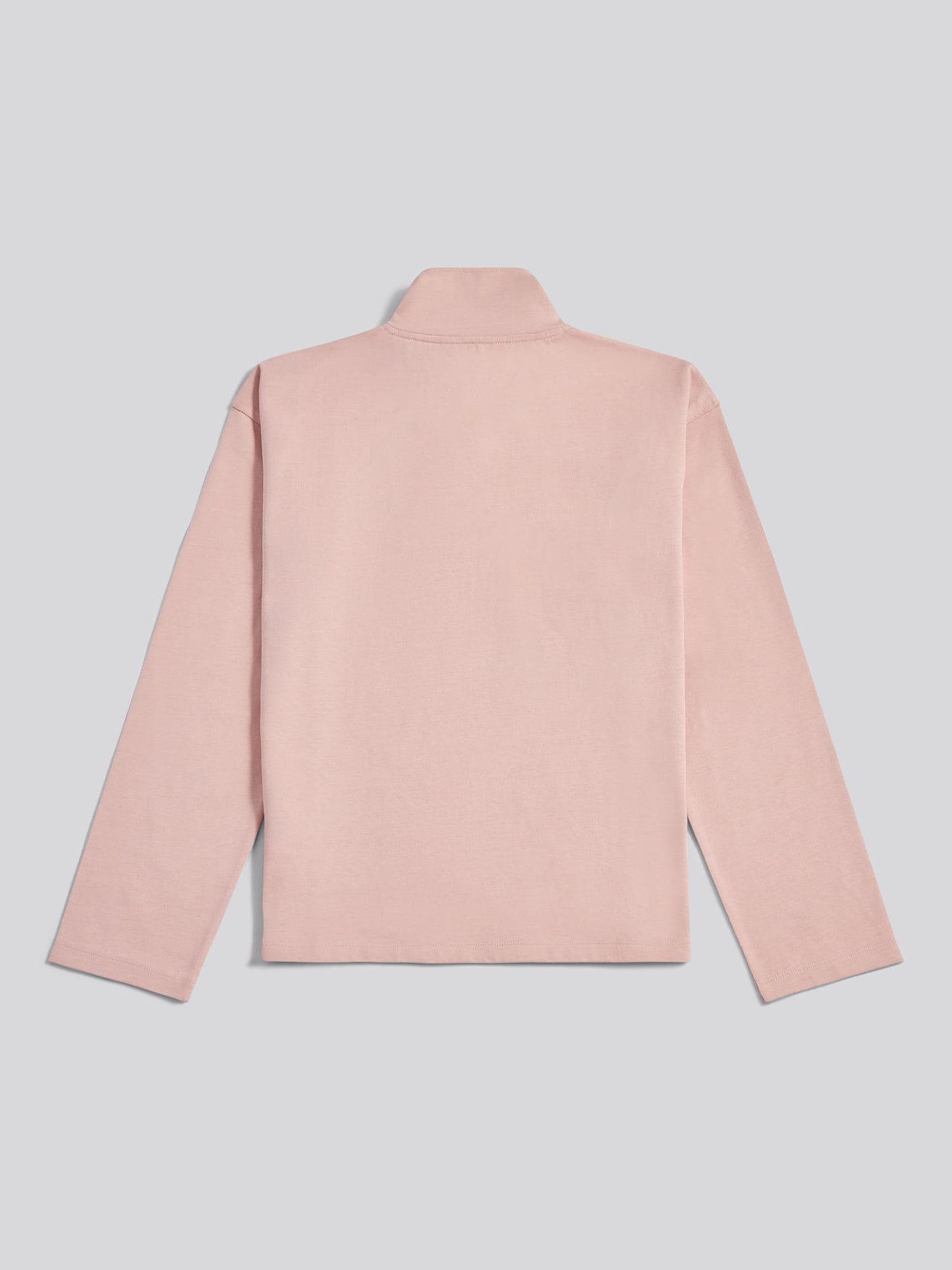 Womens Funnel Neck Rugby Shirt in Pale Mauve