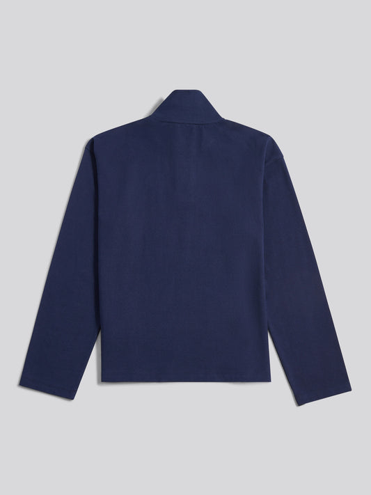 Womens Funnel Neck Rugby Shirt in Navy Iris