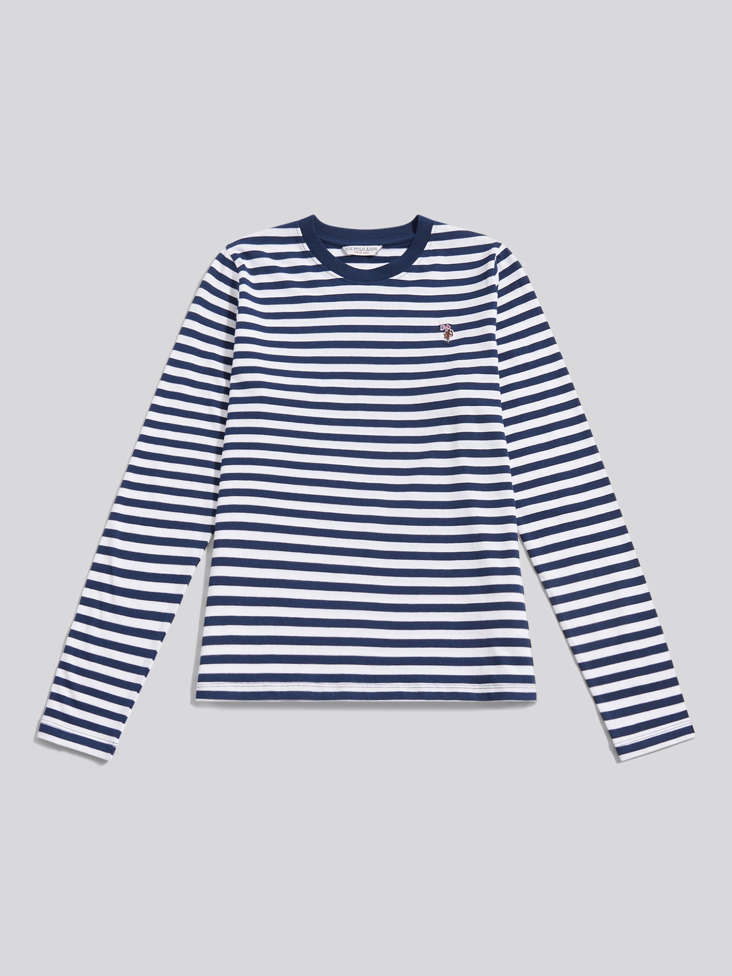 Womens Stripe Long Sleeve T-Shirt in Navy Iris