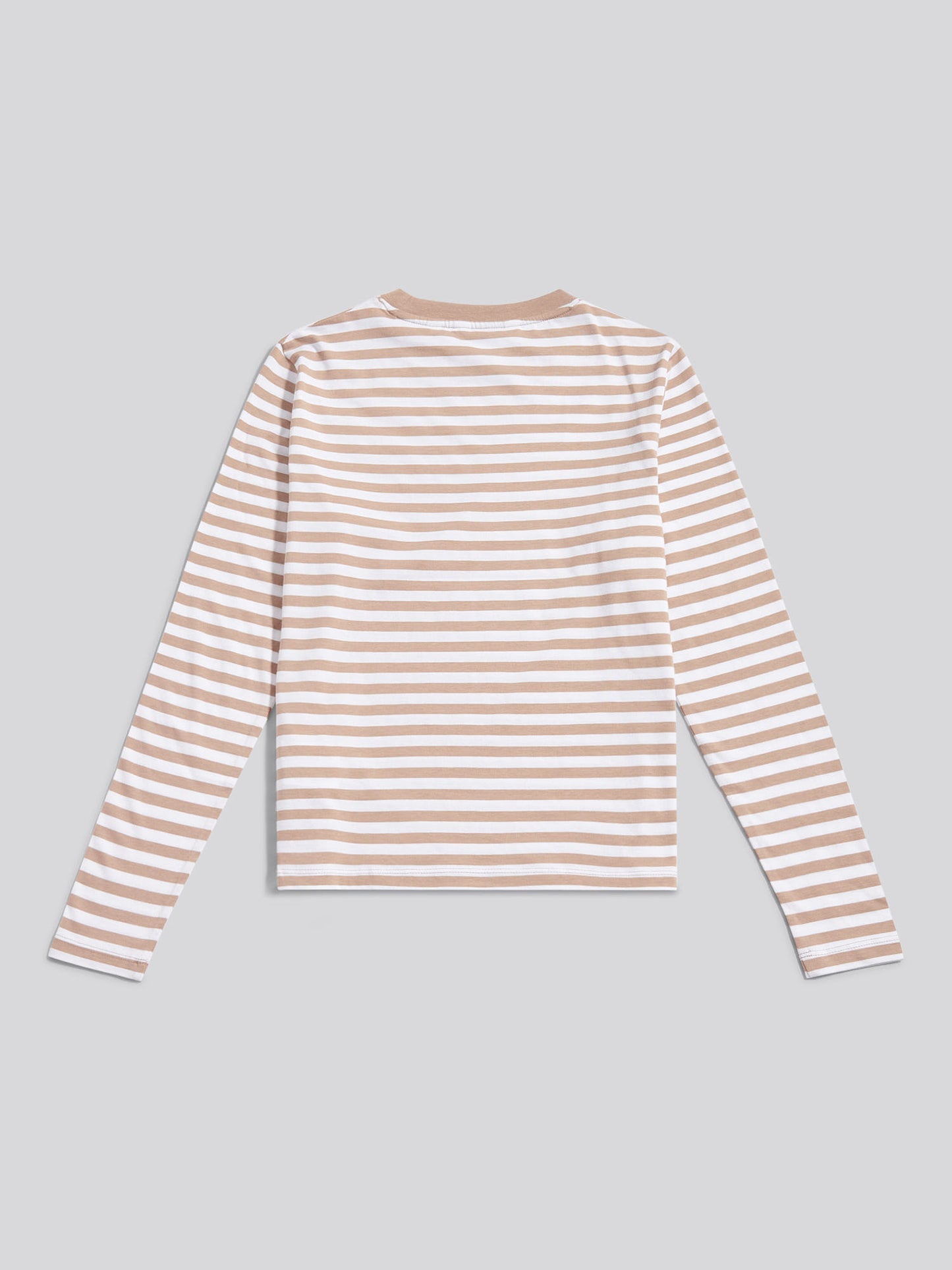 Womens Stripe Long Sleeve T-Shirt in Natural