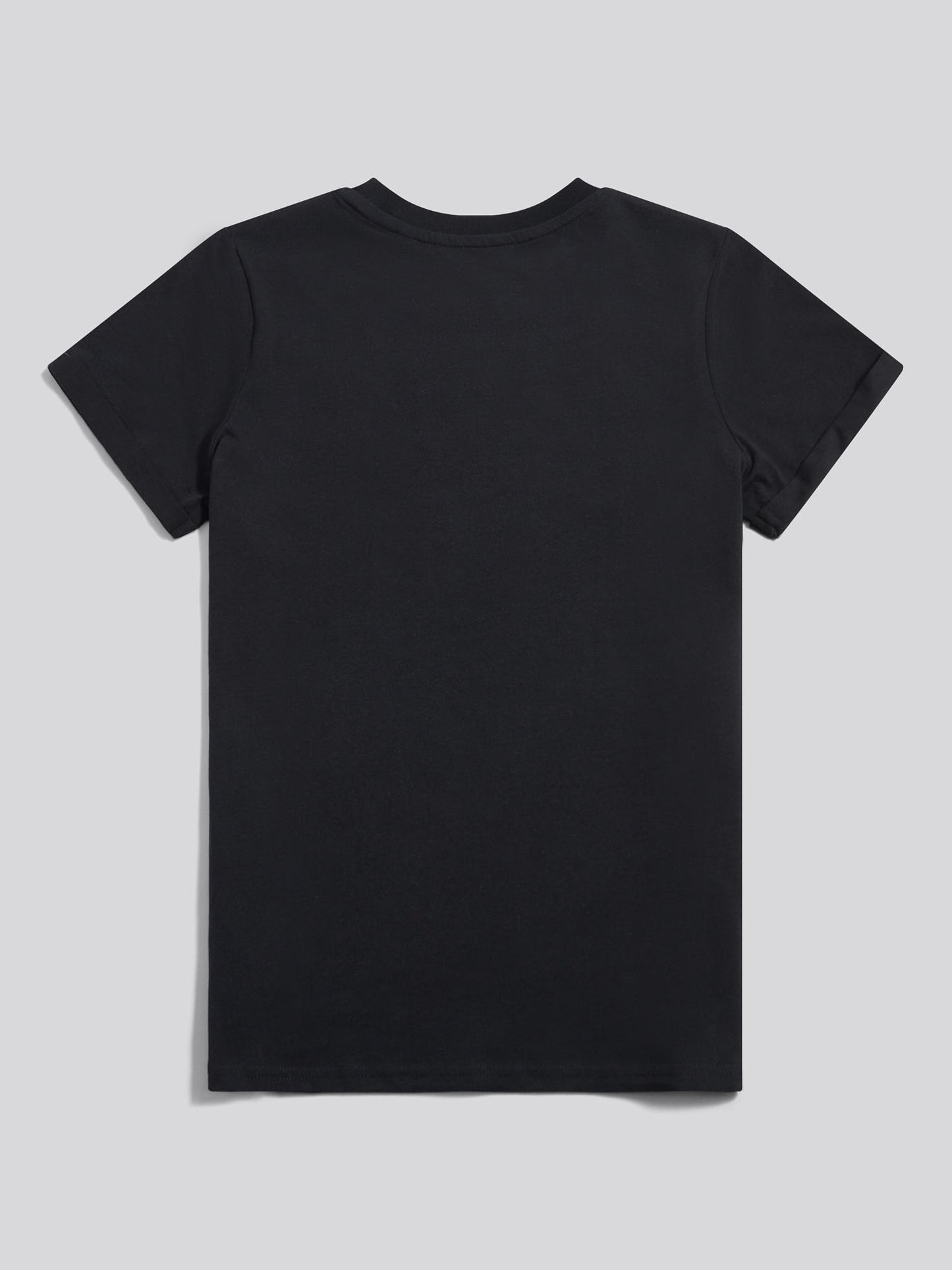 Womens Large Tonal Double Horsemen T-Shirt in Black