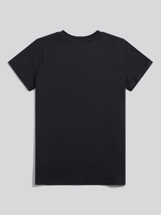 Womens Large Tonal Double Horsemen T-Shirt in Black