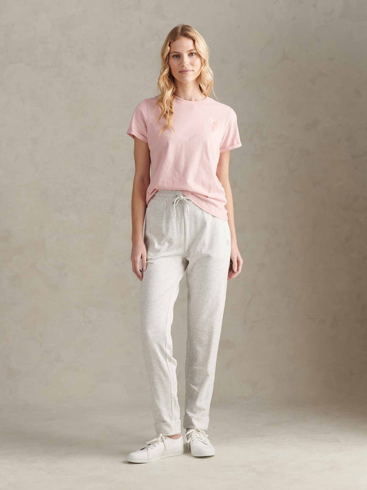 Womens Large Tonal Double Horsemen T-Shirt in Silver Pink