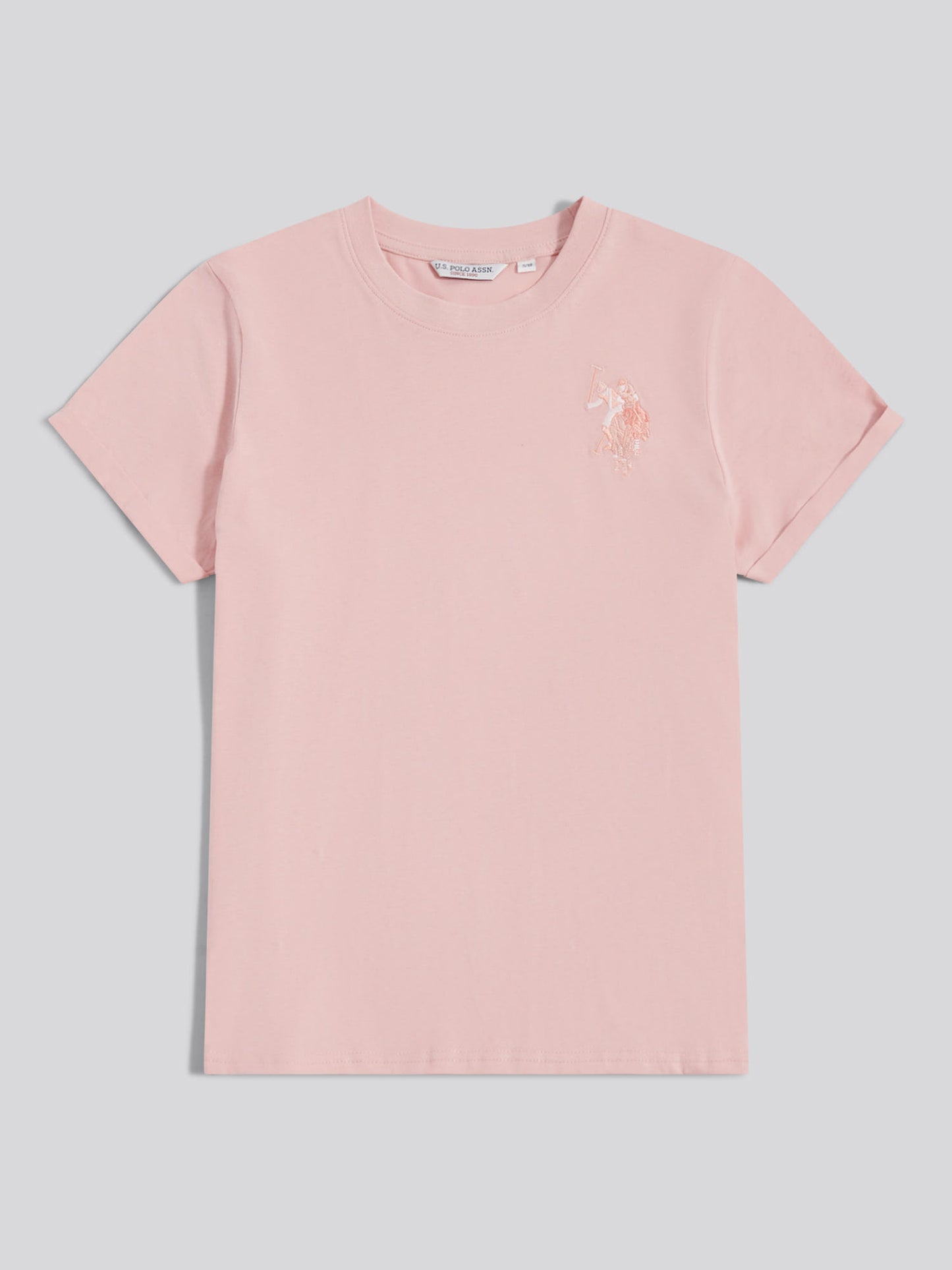 Womens Large Tonal Double Horsemen T-Shirt in Silver Pink