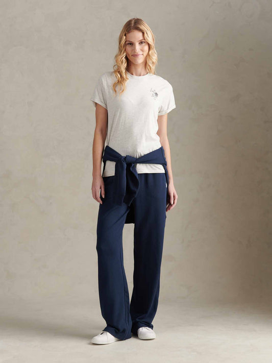 Womens Large Tonal Double Horsemen T-Shirt in Light Grey Marl WUP