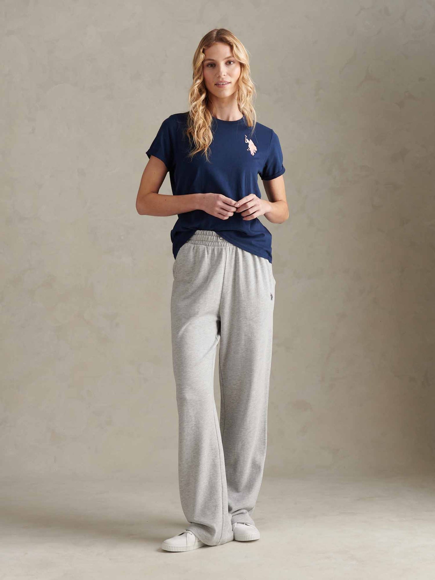 Womens Large Tonal Double Horsemen T-Shirt in Navy Iris