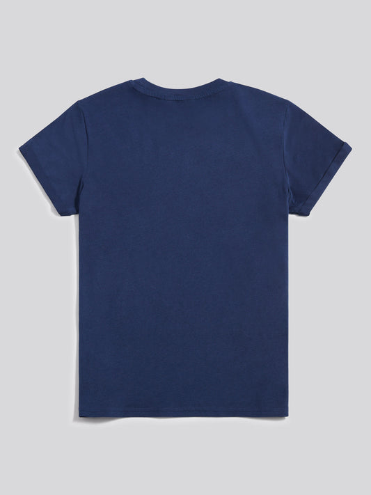 Womens Large Tonal Double Horsemen T-Shirt in Navy Iris