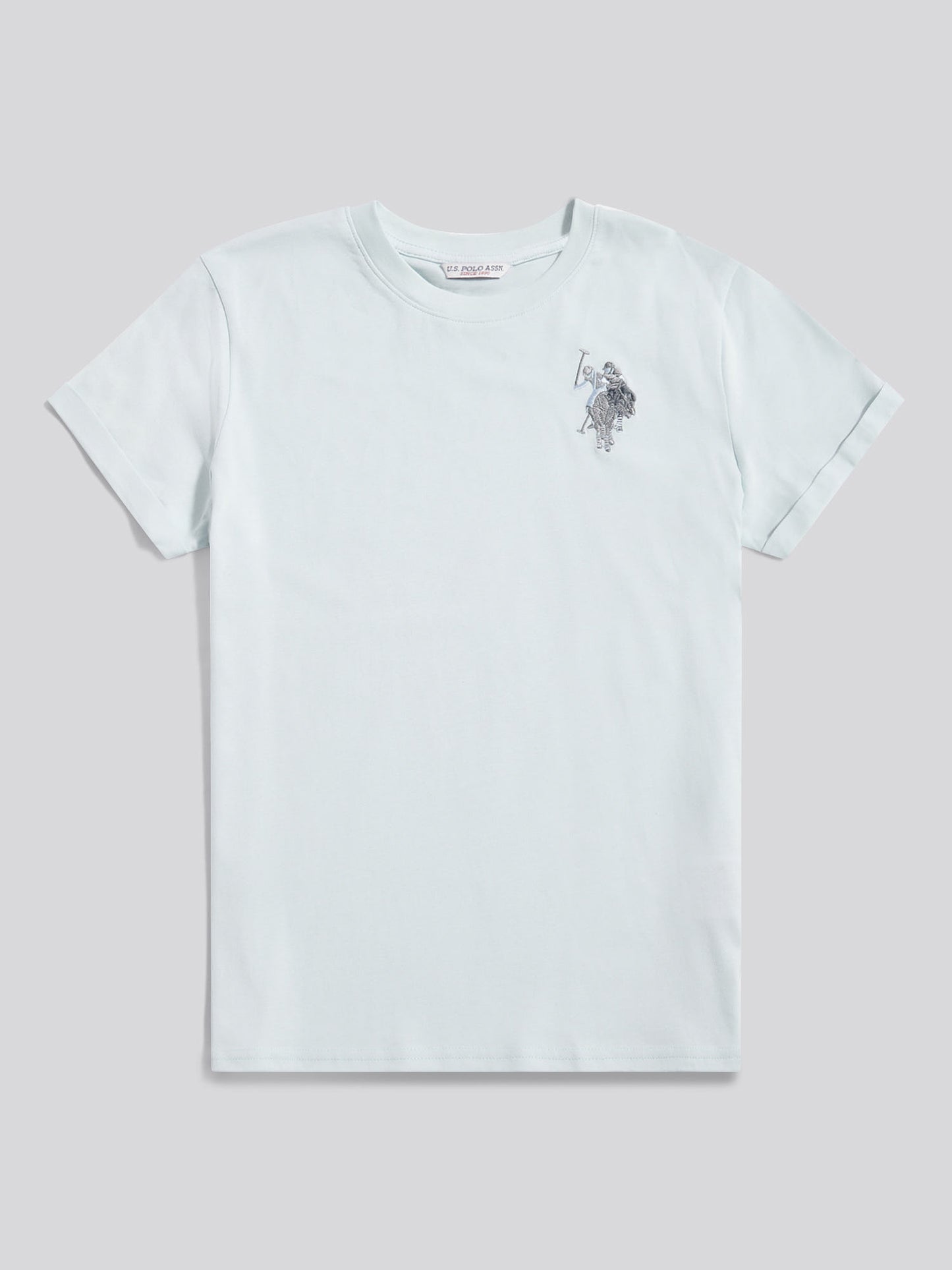 Womens Large Tonal Double Horsemen T-Shirt in Ballad Blue