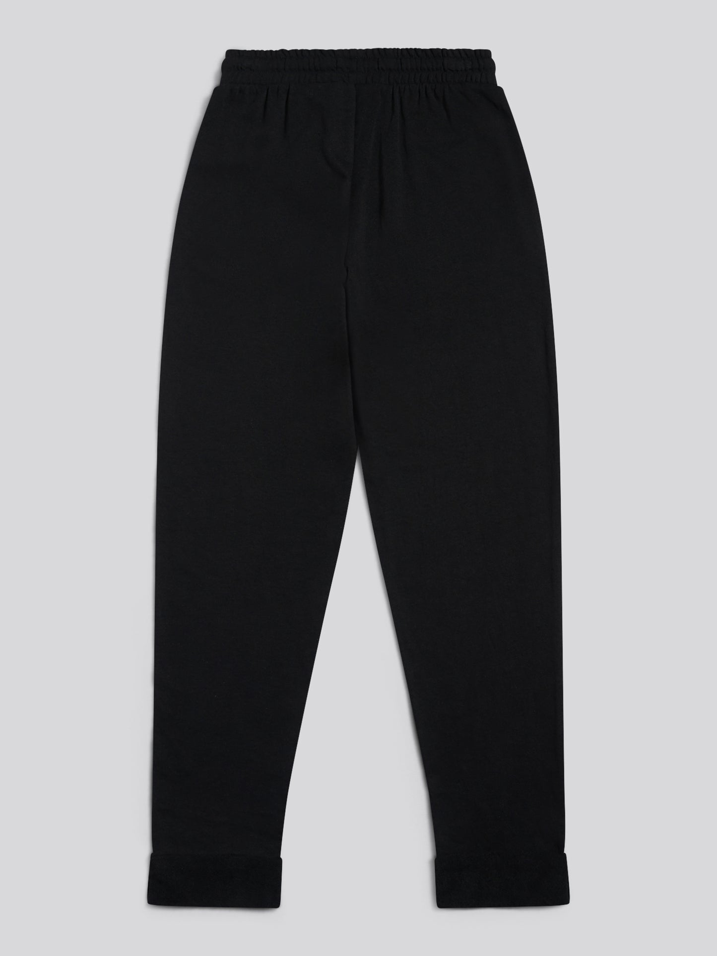 Womens Tonal Double Horsemen Roll Cuff Jogger in Black