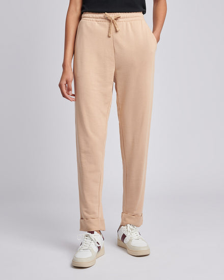 Womens Tonal Double Horsemen Roll Cuff Jogger in Cuban Sand